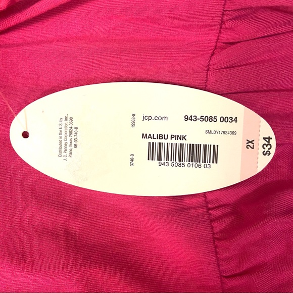 💥5/$15🌸 Malibu Pink Boutique Tunic Top Rayon Spandex Comfy Stretch Blouse - Picture 9 of 10